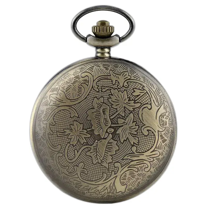 Vintage blomster bronze halskæde lommeur