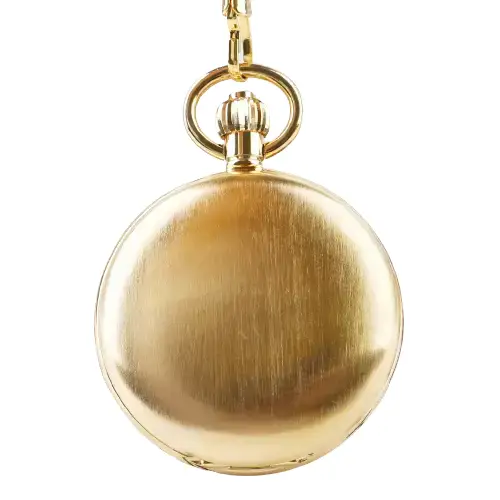 Luksus dobbelt lommeur i guld, et elegant tilbehør til mænd og kvinder