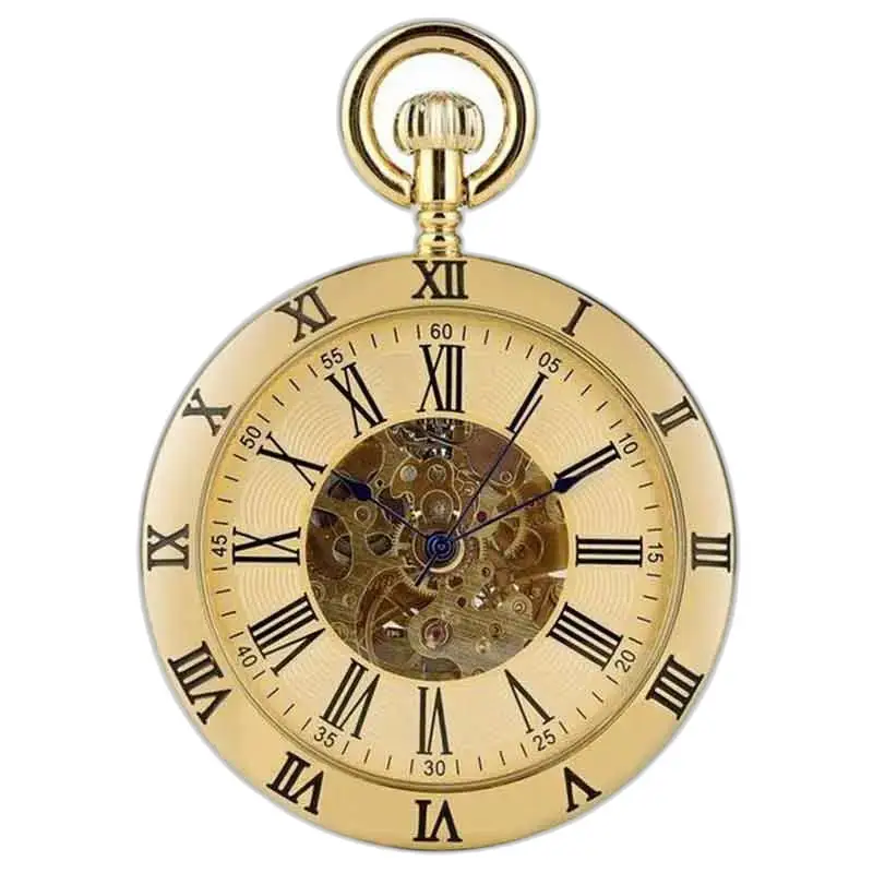 Pierre D’or Luksus lommeur med synlige gear og elegant guldfinish