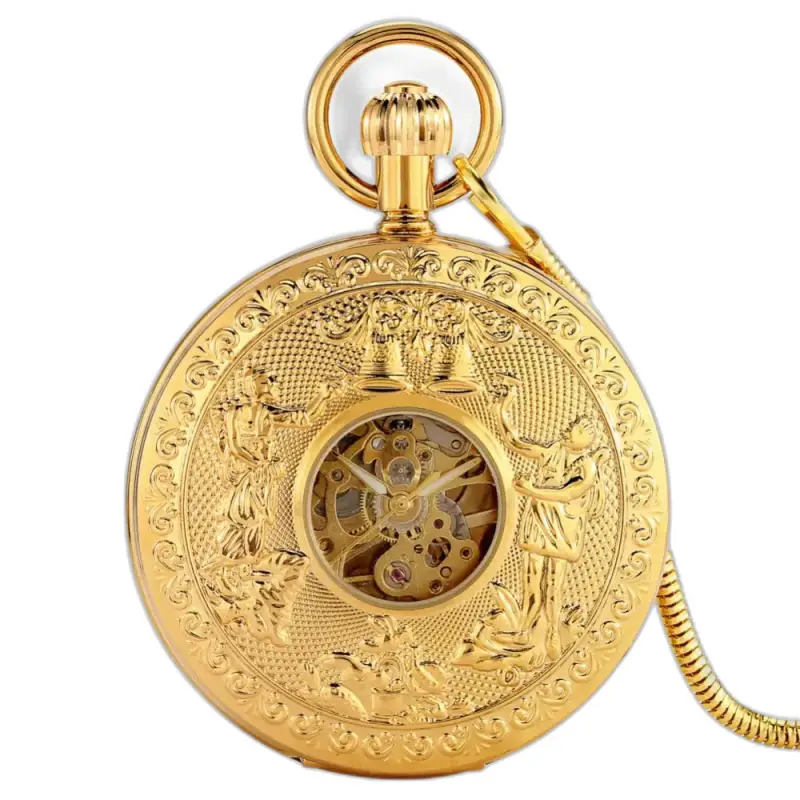 Golden Bell Luxe mekanisk lommeur med et elegant gulddesign