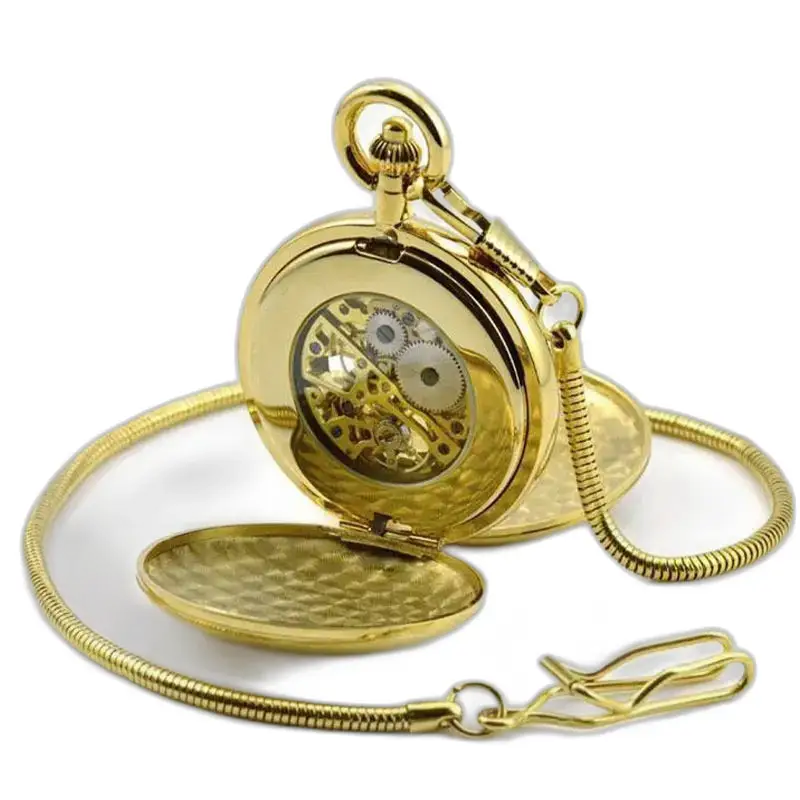Royale Double Mechanical Luksus lommeur med guldkæde