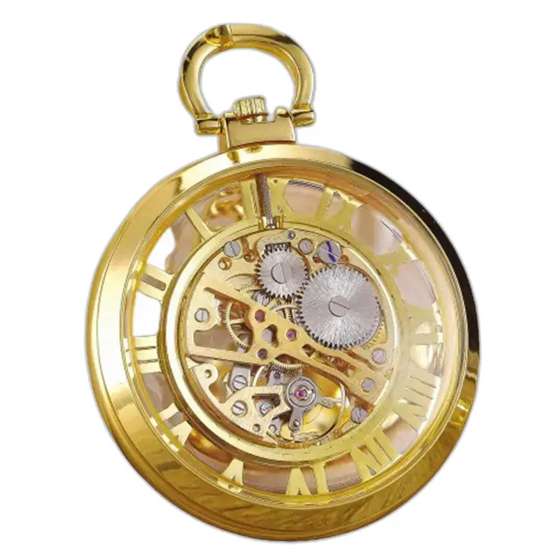 Luksus mekanisk skelet lommeur med guld urkasse og elegant design