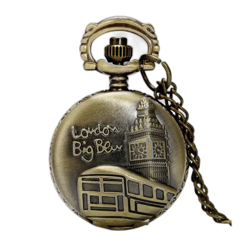 Big Ben Bronze Fantasy Halskæde Ur med London design i bronze tone