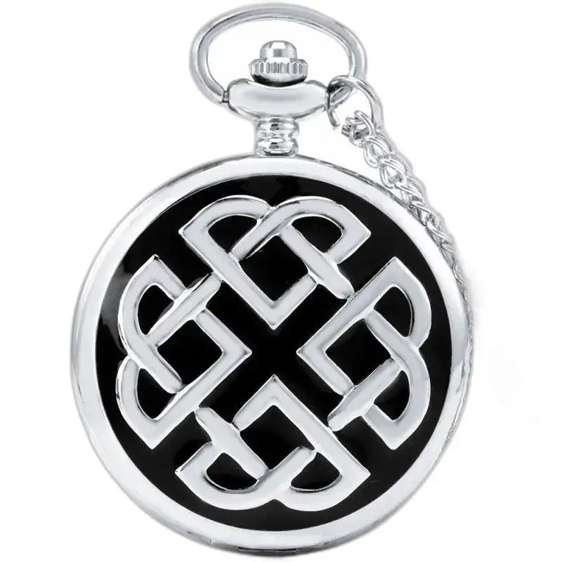 Klassisk Silver Celtic Rope Halskæde Ur med Silver Celtic Knot Design