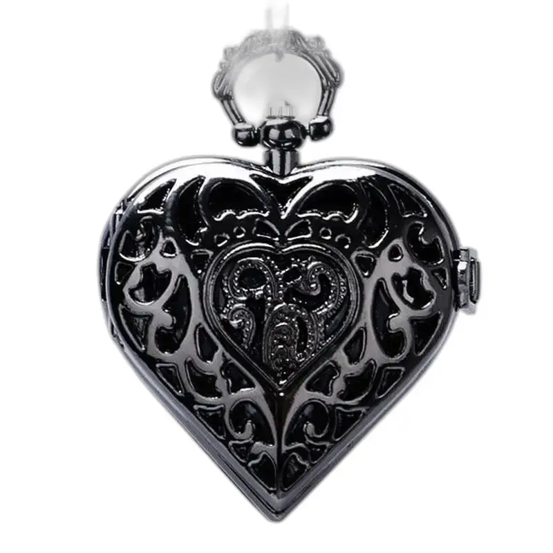 Sort sølv hjertevedhæng fra Watch Necklace Pendant for et elegant look
