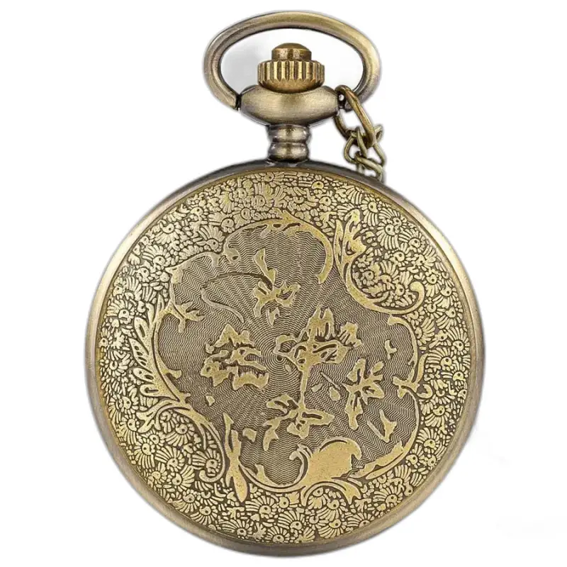 Bronze Fancy Quartz Halskæde Ur med et udsmykket bronze lommeur