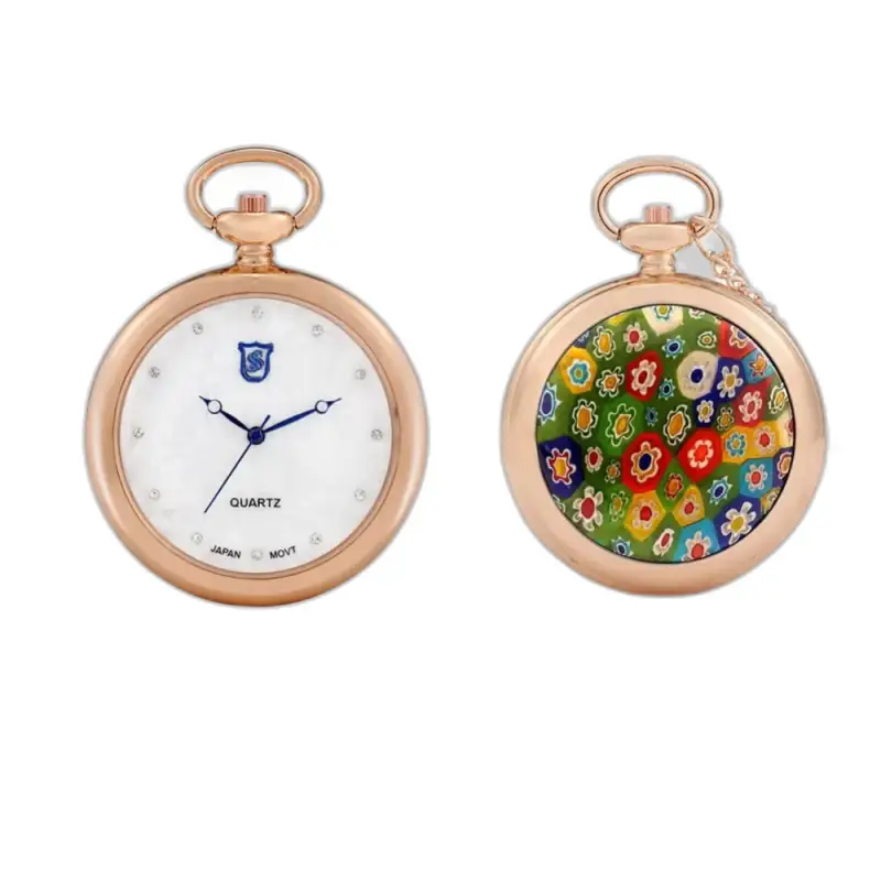 To roseguld quartz halskæde ure, Modern Lady Rose Quartz Necklace Watch