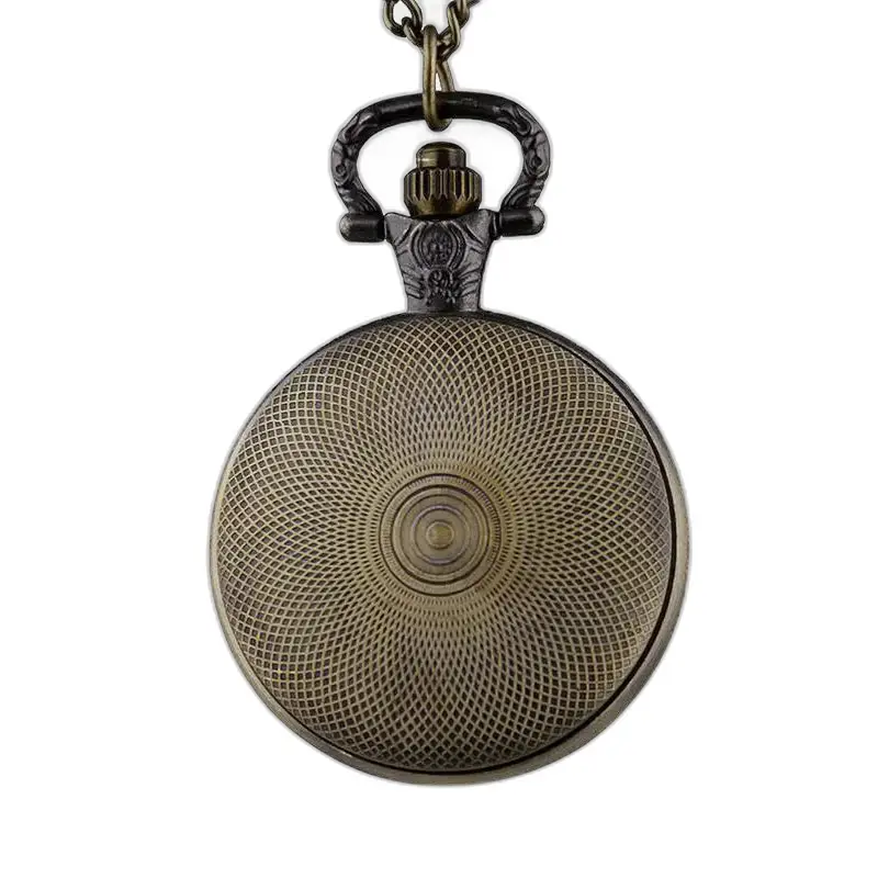 Vintage sølv Steampunk halskædeur med elegant mønster bronze lommeur
