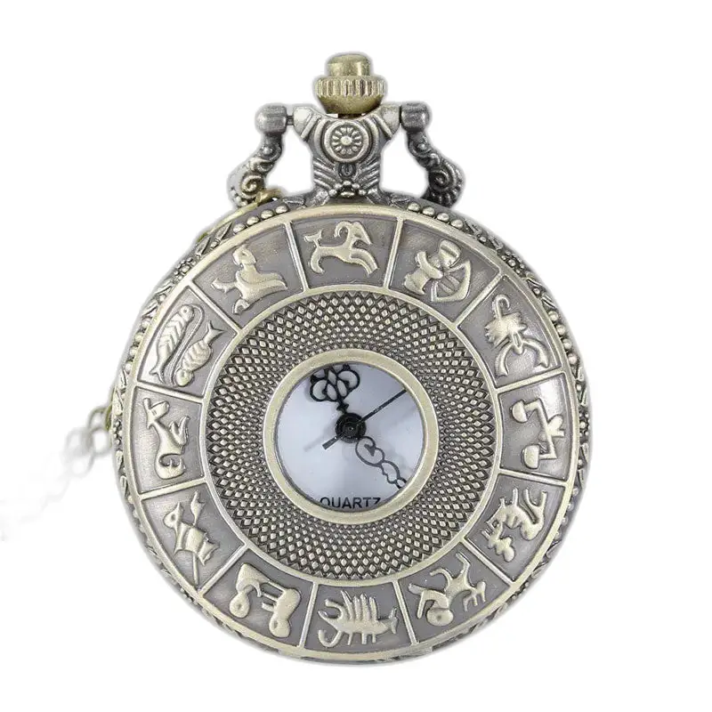 Vintage Chinese Zodiac Quartz Halskæde Ur med unikt astrologisk design