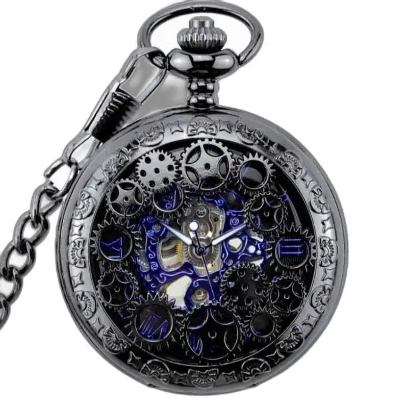 Steampunk krom lommeur med en elegant gunmetal finish