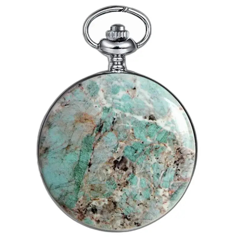 Bluemarble luksus mekanisk lommeur med elegant turkis mønster