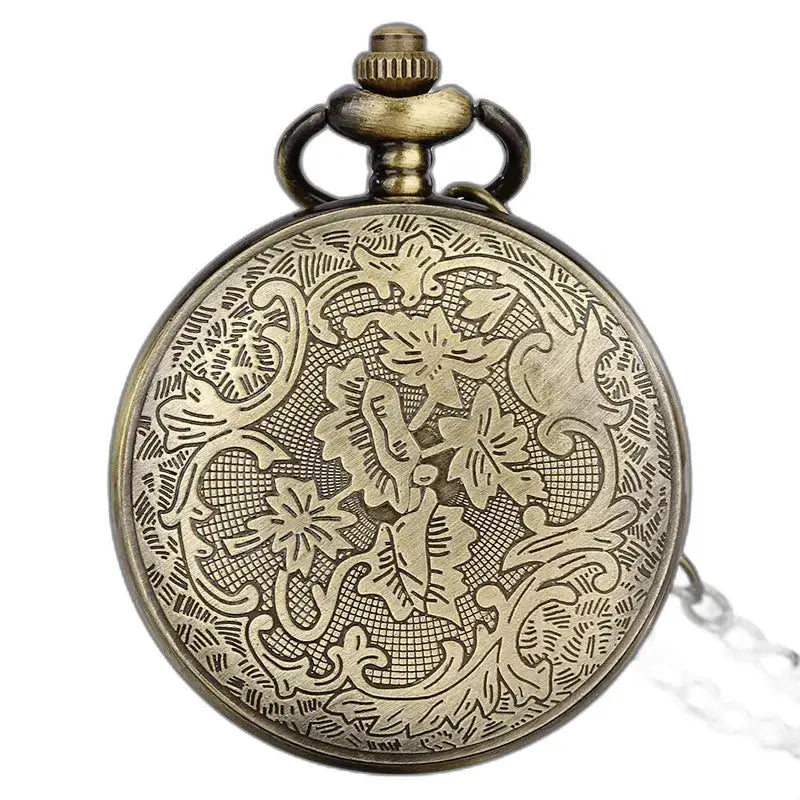 Vintage Mandala Bronze Halskæde lommeur med en elegant udsmykket bronze urskive