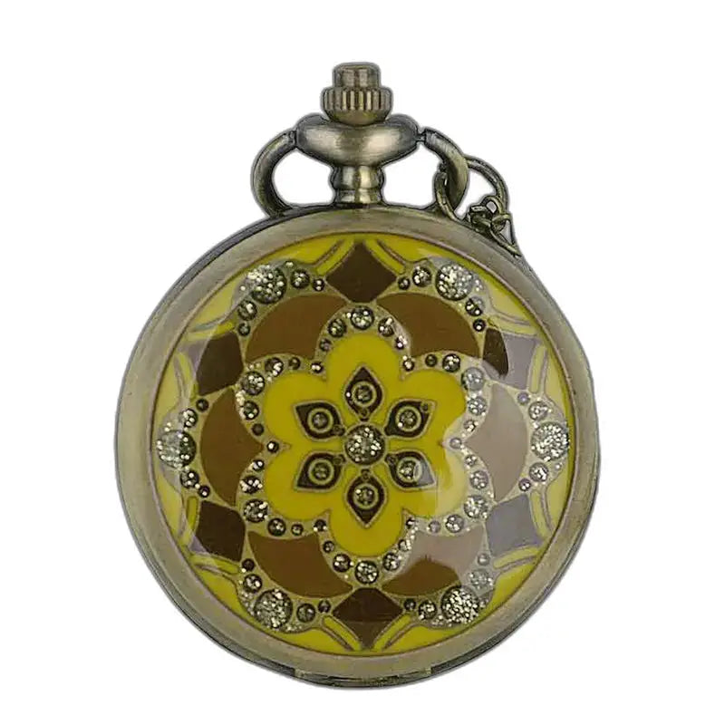 Ladybug Yellow Orange Diamonds Lommeur til kvinder med mønstre i gult og brunt