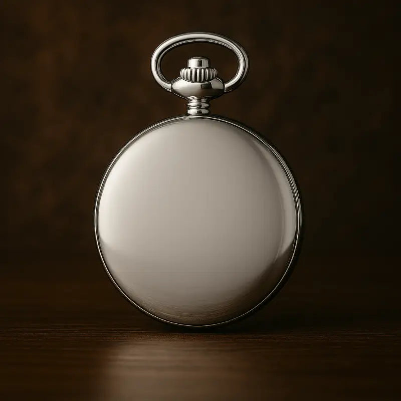 Smooth Mirror Luxury sølv mekanisk lommeur, elegant sølv lommeur