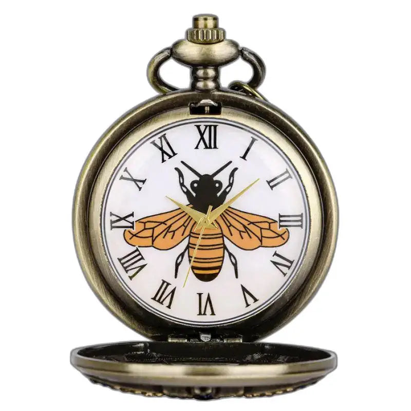 Butterfly Quartz lommeur med antik lommeur og bi design