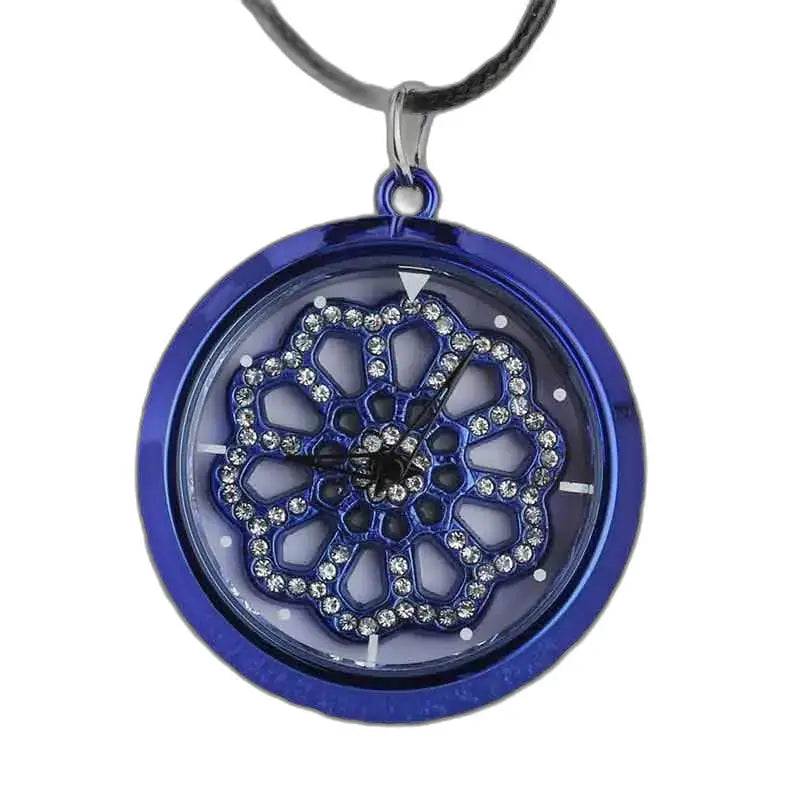 Chic og raffineret Azure Flower Pendant Watch, vedhængsur med blomsterdesign