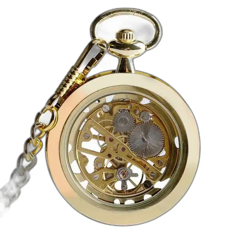 Luksus guldhjertelommeur med automatisk mekanisme og elegant design