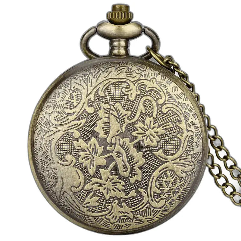 Klassisk Owl Diamonds Quartz lommeur i bronze prydet med udsøgte detaljer