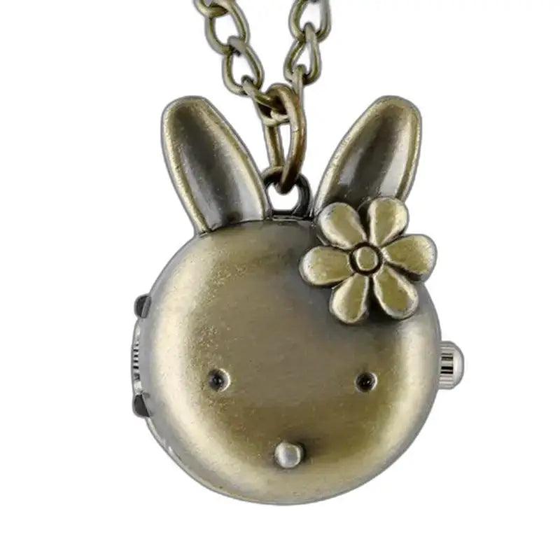 Vintage bronze kanin lang halskæde ur med unikt design for en elegant stil