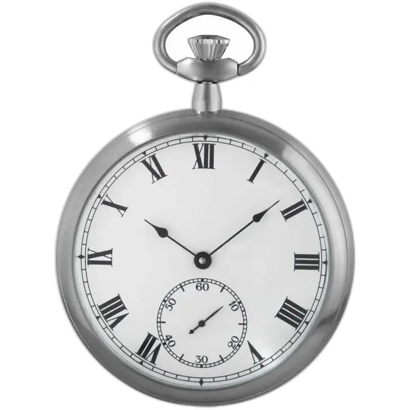 Montre à gousset Élégant Mirror en argent avec chiffres romains