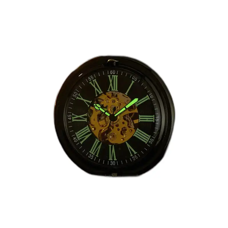Horloge noire à squelettes avec chiffres romains de la Montre à Gousset Lumineuse Spider